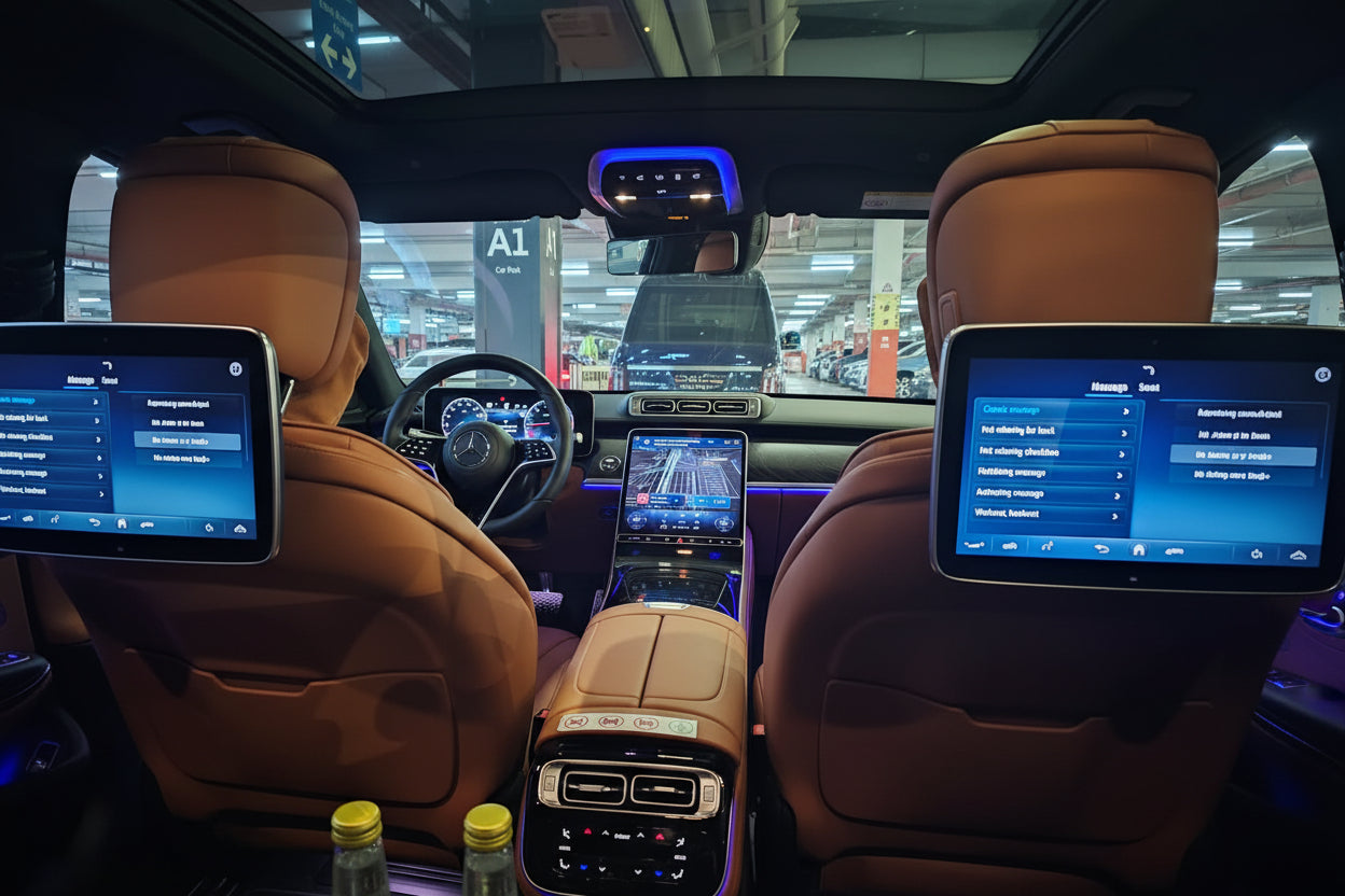 Mercedes S Class for Airport pickup and droop off.
