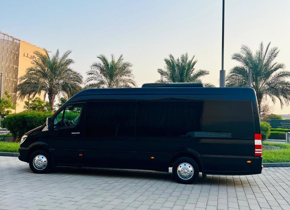 Luxury Mercedes Sprinter Party Bus – Birthday & Wedding Celebrations in Dubai