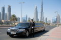 black stretch limo with driver in dubai