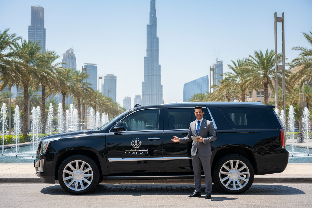 black suv of alalali tahir tours with driver in dubai